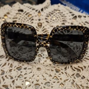 Coach Black and Gold Spotty Tortoise Sig C Sunglasses